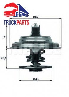 Термостат із прокладкою (MAHLE / KNECHT | tx 23 75d) 1887378-66 фото