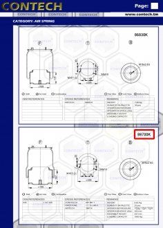 Пневмоподушка (с мет стаканом) DAF 3шпильки-воздух, 887MK1, W01M588683, 08406472, 1R11796 1T15LNR3 (0392022) (Contech | 88700K) 2828390-33 фото