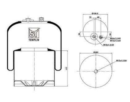 Подушка амортизуюча 4183 N P28 (зі стаканом) (ST-TEMPLIN | 04.060.6206.030) 4843269-3 фото