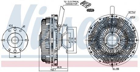 Віск муфта вентилятора DAF CF 85; DAF XF 105 (NISSENS | 86203) 2310059-1 фото