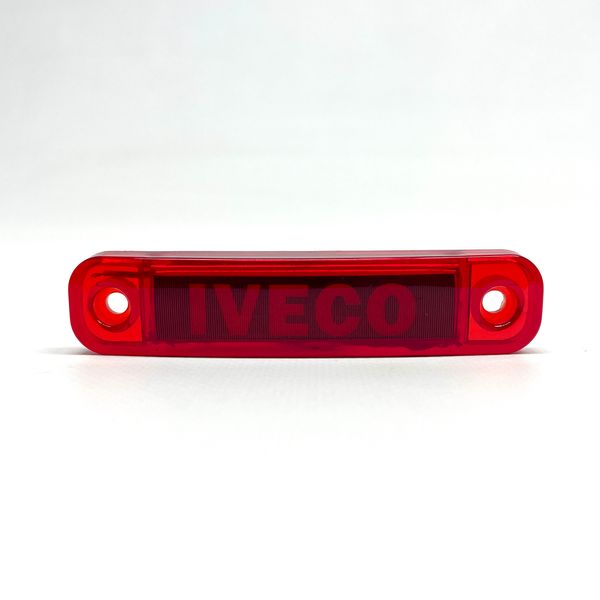 Габаритный фонарь светодиодный красный 24В с надписью Iveco L003024IVR фото