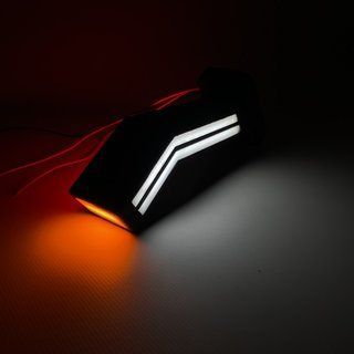 Lampa obrysowa rożek LED 10&ndash;30V neon 19 cm z migającym kierunkowskazem LH wskaźnik znosu przyczepy Schmitz Krone K&ouml;gel Schwarzmuller Wielton Fliegl K&auml;ssbohrer Tirsan Fruhauf Benalu VanHool