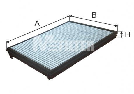 Фільтр салону повітряний DAF (угольный) A=339,5, B=244, H=41 (mm) (M-FILTER | k9170C) 1939335-29 фото