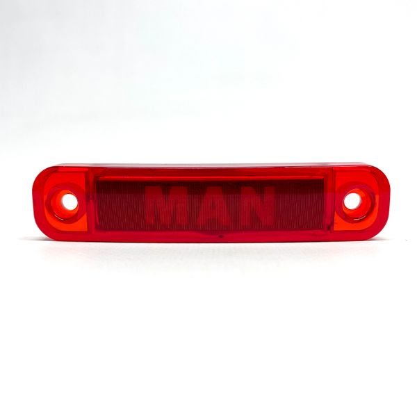 Габаритный фонарь светодиодный красный 24В с надписью MAN L003024MNR фото