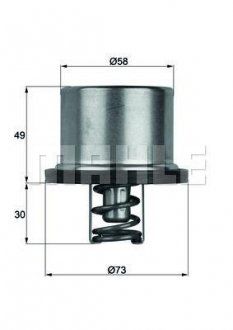 Termostat układu chłodzenia DAF 95 WS225-WS315M 09.87-01.98 (MAHLE / KNECHT | thd 1 75)