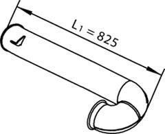 Труба глушника кінцева DAF CF85/XF105 L-825mm (Dinex | 21632) 2663695-103 фото