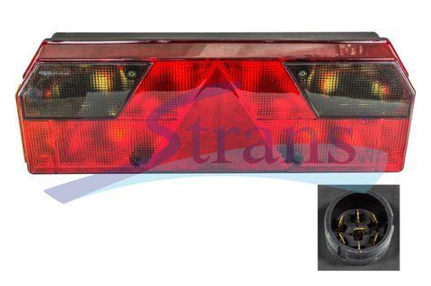 Lampa tylna 7-sekcyjna euroPOINT ze złączem z podświetlaną tablicą rejestracyjną lewa.
