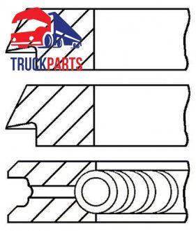 Кільця поршневі (1cyl) WESTINGHOUSE COMPRESSOR DAF.VOLVO TD 75.0 (2/2/4) (FEDERAL MOGUL | 08-325400-00) 3279636-1 фото