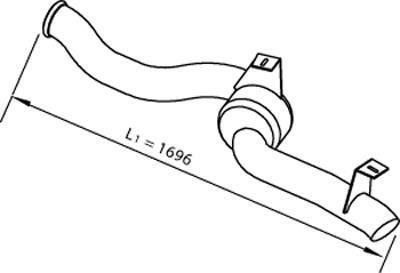 Труба глушника кінцева DAF CF85/XF105/XF95 >2002 L-1696mm (Dinex | 22610) 2663967-103 фото