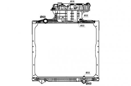 Радиатор двигателя (с рамой, с бачком) MAN F2000, TGA, TGS, TGX D0836LF41-D3876LF09 08.95- (NRF | 58277) 1863985-113 фото