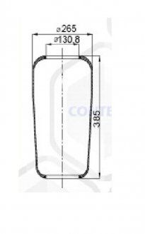 Poduszka powietrzna (cylinder) Mercedes 757N, W010950212, 9077, 08402870, 1F26C 385x130,8x265 (757N) (Contech | 75700)