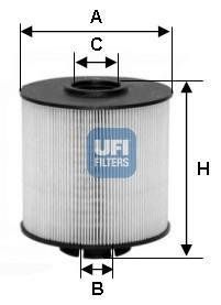 Топливный фильтр (UFI | 2601700) 1963225-3 фото
