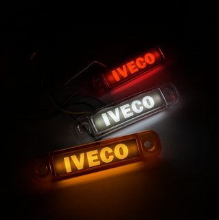 Фонарь габаритный светодиодный 24В с надписью IVECO красный желтый белый 1922310735 фото