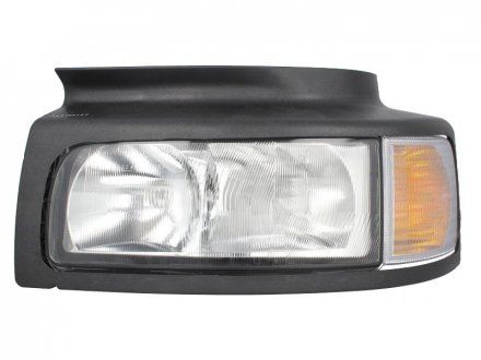 Reflektor lewy (H1, manualny, bez silnika, z kierunkowskazem, kolor wstawki: srebrny, kolor kierunkowskazu: pomarańczowy) Renault KERAX, MIDLUM, PREMIUM 04.96- (TRUCKLIGHT | hl-rv001l)