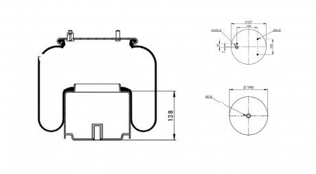 Пневмоподушка (з мет стаканом) DAF (887MK4, W01M588631, 1286251, 1697680) (WUBERTECH | 08878K) 5026445-33 фото