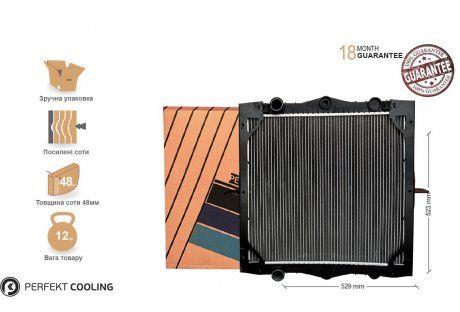 Радиатор с рамой [ cooling] DAF LF45 (1403273, 1407721) (PERFEKT | 221-DF7721-00) 3334626-23 фото