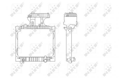 Chłodnica silnika (z ramą, niska) MAN TGA, TGS, TGX D0836LF41-D3876LF09 06.99- (NRF | 50589)