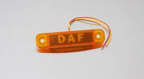 Duża lampa wzdłużna z napisem &bdquo;DAF&rdquo; LED w kolorze ż&oacute;łtym