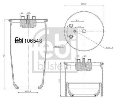 Пневмоподушка підвіски (FEBI BILSTEIN | 106548) 6811777-66 фото