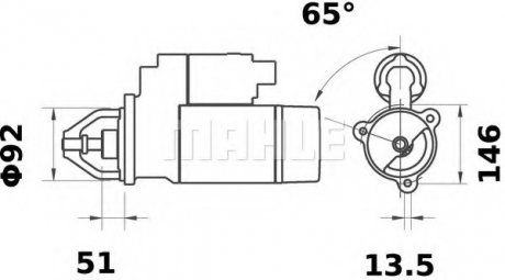 Rozrusznik 24V 6,7KW SCANIA 4-SERIES P/R/T (MAHLE / KNECHT | ms 524)