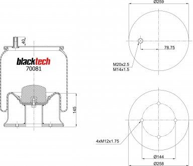 Пневморесора, металева склянка (BLACKTECH | rml70081c) 2431684-1 фото