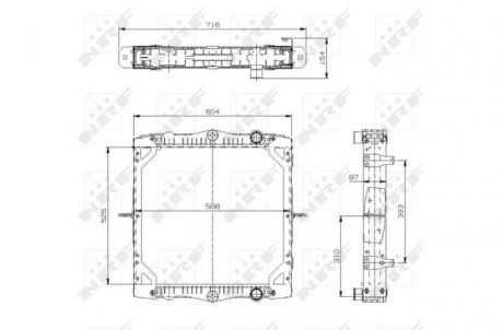 Радіатор двигуна (з рамою) DAF LF 45, LF 55 BE110C-FR136S1 01.01- (NRF | 519569) 2720279-173 фото