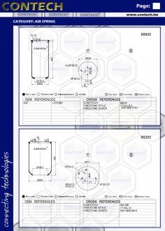 Пневмоподушка Renault Magnum 2 шпильки-воздух, 902MB, W01M589910, 08407371 (902 N) (Contech | 90200) 2829560-33 фото