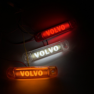 Фонарь габаритный світлодіодний 24В з написом VOLVO червоний жовтий білий 1922311248 фото