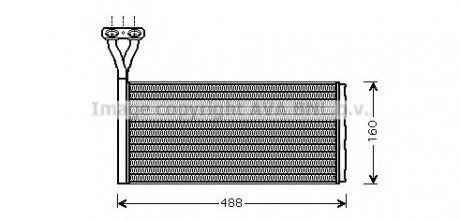Радиатор печки (154x447x32mm) SCANIA 4, 4 BUS, P, G, R, T DC09.108-OSC11.03 05.95- (AVA COOLING | sc6015) 2651496-103 фото