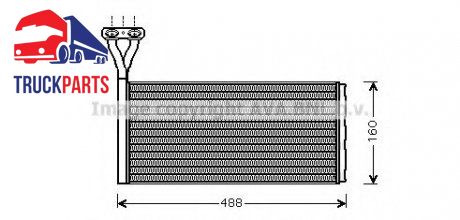 Радиатор печки (154x447x32mm) SCANIA 4, 4 BUS, P, G, R, T DC09.108-OSC11.03 05.95- (AVA COOLING | sc6015) 2651496-103 фото