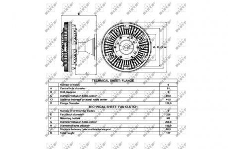 Гідромуфта без вентилятора Renault KERAX/PREMIUM DCI11-270-MIDR06.23.56A/3 >2000 d236mm (NRF | 49038) 2182912-113 фото