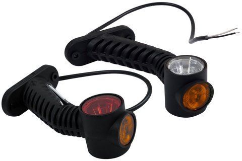 Boczna lampa obrysowa (wysięgnik) 12/24V W148.1 biała/czerwona/pomarańczowa lewa przew&oacute;d 0.5 m do przyczep Schmitz Cargobull, Krone, K&auml;ssbohrer, Wielton, K&ouml;gel, LeciTrailer