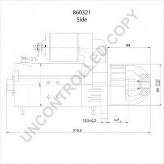 Розмір EV 24V 4KW VOLVO FL / Mercedes ATEGO (PRESTOLITE ELECTRIC | 860321) 4158939-173 фото