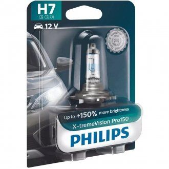 Лампочка X-tremeVision Pro150 галоген H7 (1 шт, 12 В, 55 Вт, тип гнезда: PX26D) (PHILIPS | 12972XVPB1) 2698130-4 фото