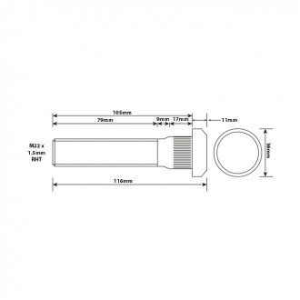 Шпилька колісна M22х1,5мм RHT 105мм UH (Universal Components | vlwb0003) 4733312-100 фото