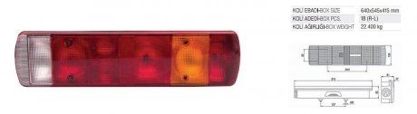 Lampa tylna 7-sekcyjna SCANIA 124 ze złączem bez podświetlenia prawa (uszkodzona) (ISIKSAN | 1012 LS RH)