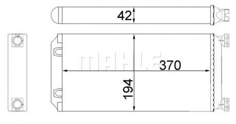 Nagrzewnica autonomiczna (194x370x42mm) MAN TGA, TGL, TGM, TGS, TGX D0834LFL40-D3876LF02 05.04- (MAHLE / KNECHT | ah130000s)