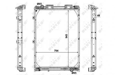 Радіатор двигуна (з рамою) MAN E2000, F2000 D2840LF20-E2866DF01 01.94- (NRF | 509537) 2221204-173 фото