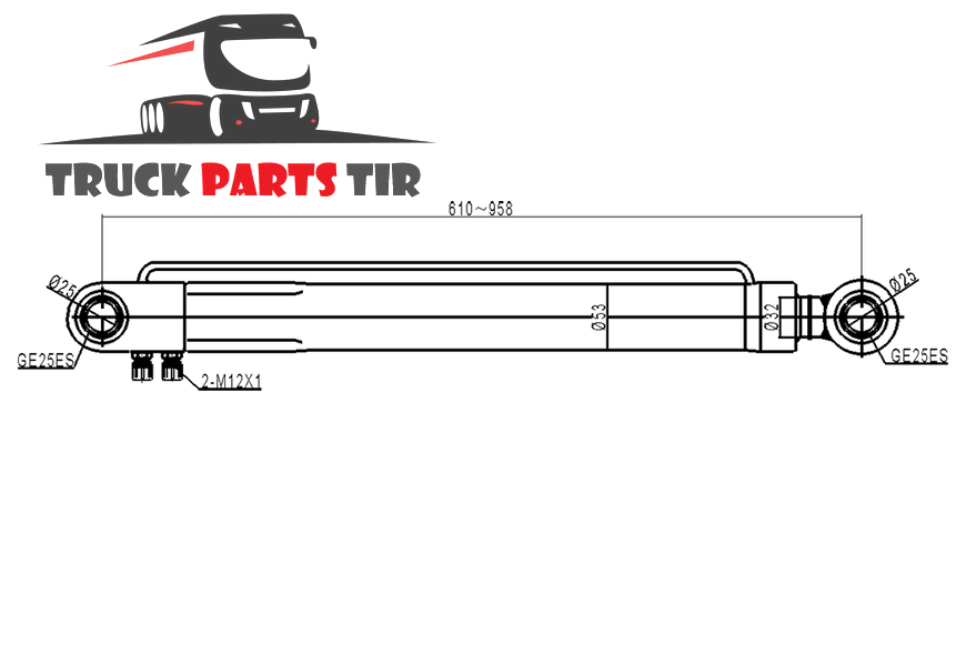 Циліндр підйому кабіни RENAULT Premium /TR/PR, Kerax 5010228865 5010132360 5010316495 5010316793 1408143435 фото