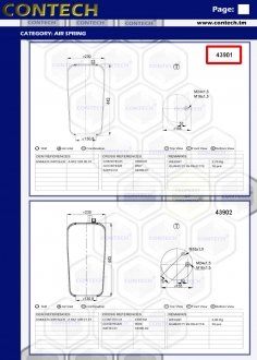 Пневмоподушка підвіски Mercedes Actros воздух 4390N1, 08410770, 9505 1kf211np 443x240x52x155 (4390 N1) (Contech | 43901) 4212809-33 фото