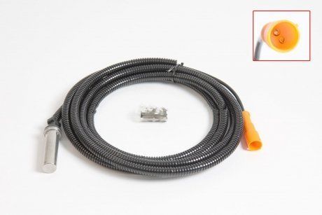 Датчик ABS DAF, Mercedes (WABCO) прямой с втулкой, в кожухе L=2640 mm; 2-pins (001 542 0818, 001 542 7718, 0015420818, 0015427718, 002 542 2418, 002 542 2718, 002 542 3718, 002 542 3818, 0025422418, 0025422718, 0025423718, 0025423818, 1518009, 151831 (LFA 19004 фото