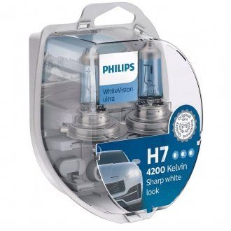 Żarówka H7 12V 55W PX26d H7 WhiteVision ULTRA +60 (4200K) (zestaw) (wpuszczana) (PHILIPS | 12972WVUSM)