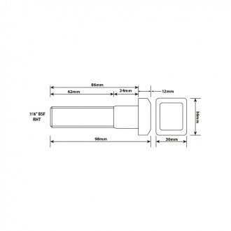 Шпилька колісна 7/8"x11мм BSF RHT 86мм UH (Universal Components | scwb0004) 4733211-100 фото