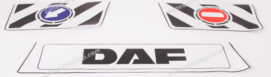 Бризговик МЕТЛА на задний бампер с рисунком 350x2400 "DAF" белый+стрелки тиснение с 3-х частей KP35240RS-92BDA1 фото