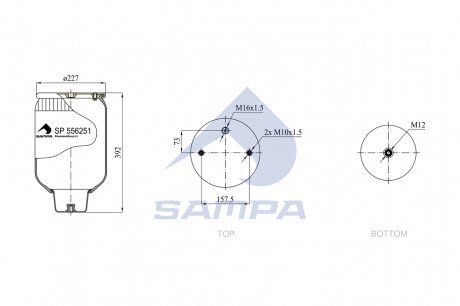 Sprężyna pneumatyczna zawieszenia SCANIA 235x392 (SAMPA | sp 556251)