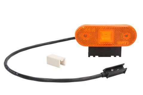 Boczna lampa obrysowa LED 12/24V 40&times;113.5 mm, przew&oacute;d 500 mm, pomarańczowa