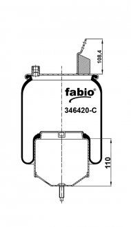 Пневморесора подвески склянка металлическая 36420 K (FABIO | 346420-C) 6474398-1 фото