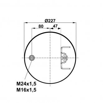 Zawieszenie pneumatyczne sprężyna szklana metalowa 36420 K (FABIO | 346420-C)