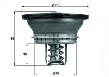 Termostat układu chłodzenia Renault C, D, K, KERAX, MAGNUM, PREMIUM 2, T; VOLVO 9700, 9900, B 9, FH, FH 16, FH 16 II, FH II, FM, FM 9, FMX, FMX II D11A430-G9A300 08.93- (MAHLE / KNECHT | thd 3 82)