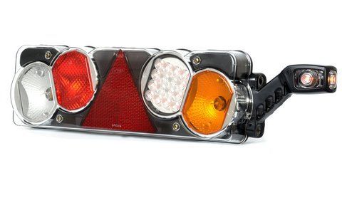 Tylna lampa przyczepy LED żar&oacute;wki obrys 12-24V lewa z wskaźnikiem znosu Schmitz Krone K&ouml;gel Schwarzmuller Wielton Fliegl K&auml;ssbohrer Tirsan Fruehauf Benalu VanHool